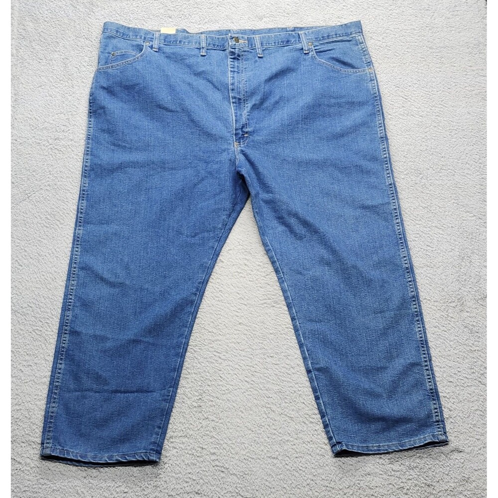 ​Wrangler Rugged Wear Relaxed Stretch Jeans Men's 54x28 Blue Denim 1035005SW NWT